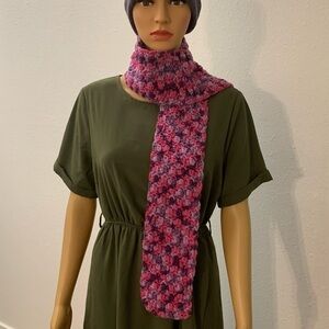 Handmade Crocheted Acrylic Scarf, Pink and Purple, Stay warm this winter.